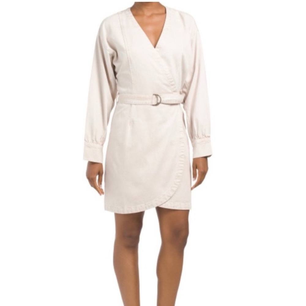 Young Fabulous & Broke Cream Wrap Long Sleeve Dress